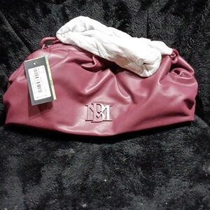 NWT Badgley Mischka plum clutch